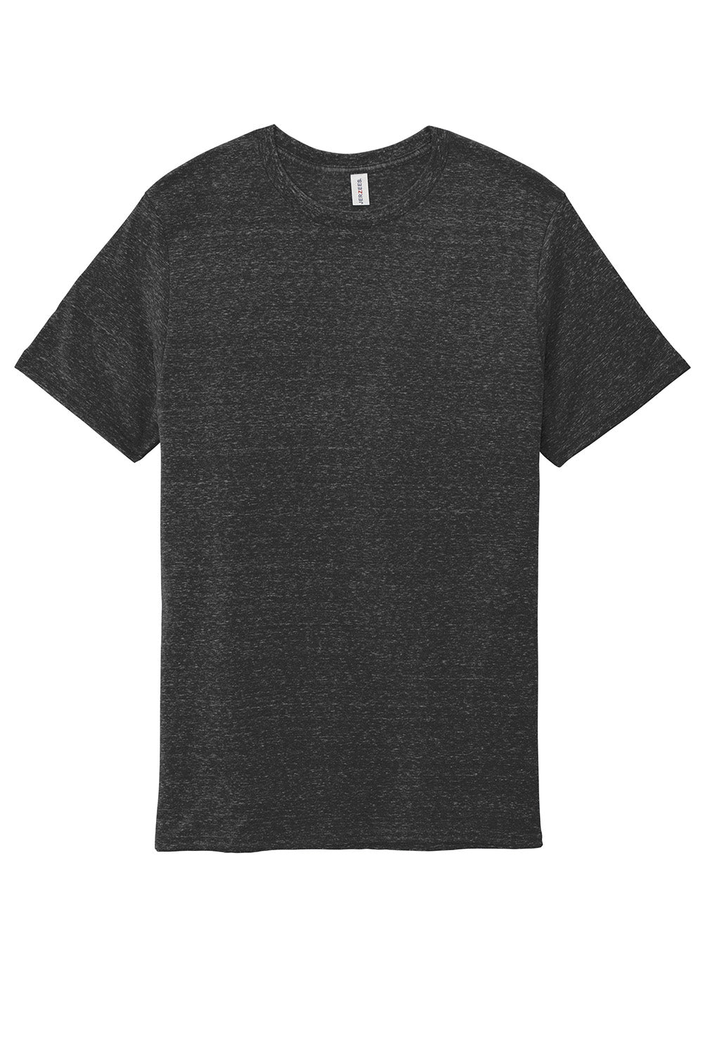 Jerzees 88M/88MR Mens Vintage Snow Short Sleeve Crewneck T-Shirt Heather Black Flat Front