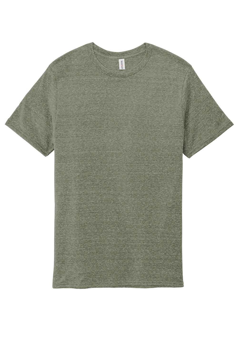 Jerzees 88M/88MR Mens Vintage Snow Short Sleeve Crewneck T-Shirt Heather Military Green Flat Front