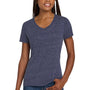 Jerzees Womens Vintage Snow Short Sleeve V-Neck T-Shirt - Heather Navy Blue - Closeout