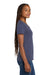 Jerzees 88WV Womens Vintage Snow Short Sleeve V-Neck T-Shirt Heather Navy Blue Model Side