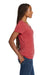Jerzees 88WV Womens Vintage Snow Short Sleeve V-Neck T-Shirt Heather Red Model Side