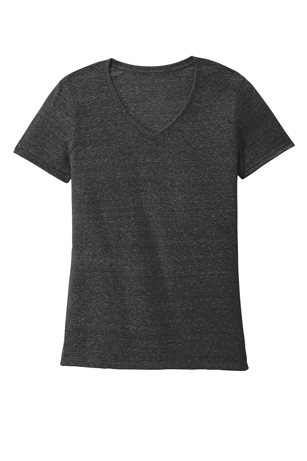 Jerzees 88WV Womens Vintage Snow Short Sleeve V-Neck T-Shirt Heather Black Flat Front
