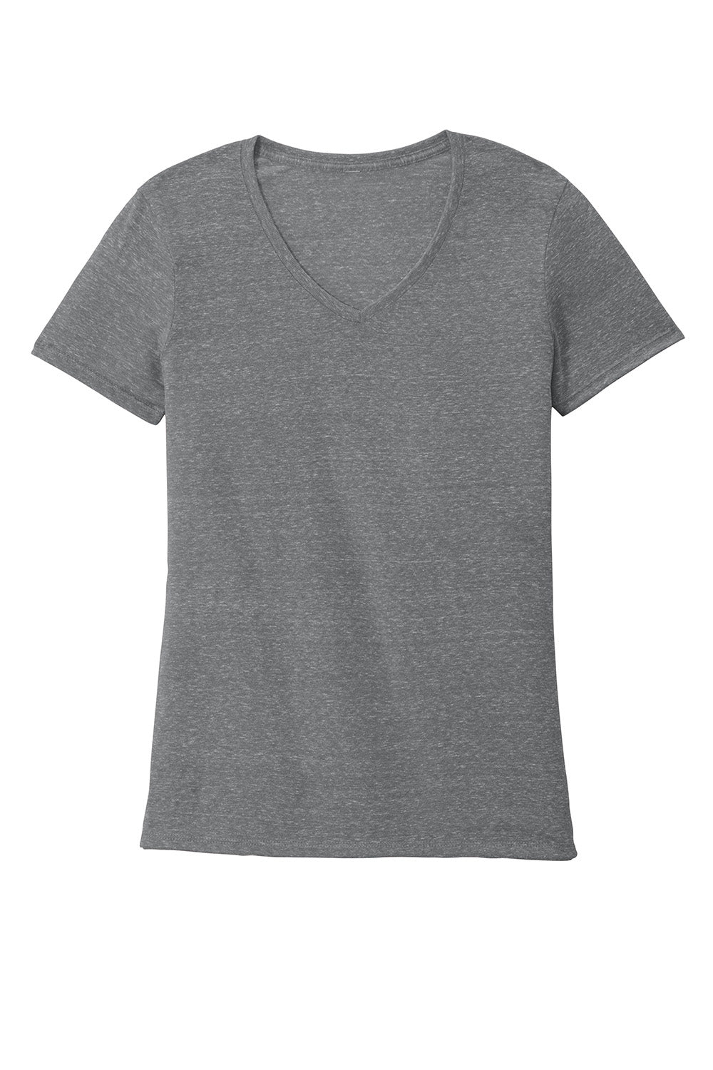 Jerzees 88WV Womens Vintage Snow Short Sleeve V-Neck T-Shirt Heather Charcoal Grey Flat Front