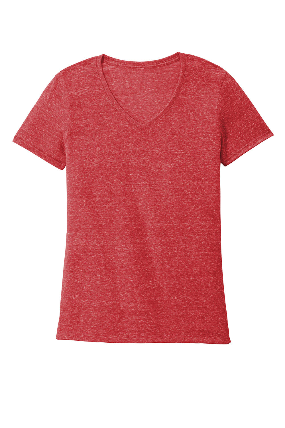 Jerzees 88WV Womens Vintage Snow Short Sleeve V-Neck T-Shirt Heather Red Flat Front