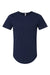 Bella + Canvas 3003C Mens Curved Hem Short Sleeve Crewneck T-Shirt Navy Blue Flat Front