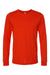 Bella + Canvas BC3501/3501 Mens Jersey Long Sleeve Crewneck T-Shirt Poppy Red Flat Front