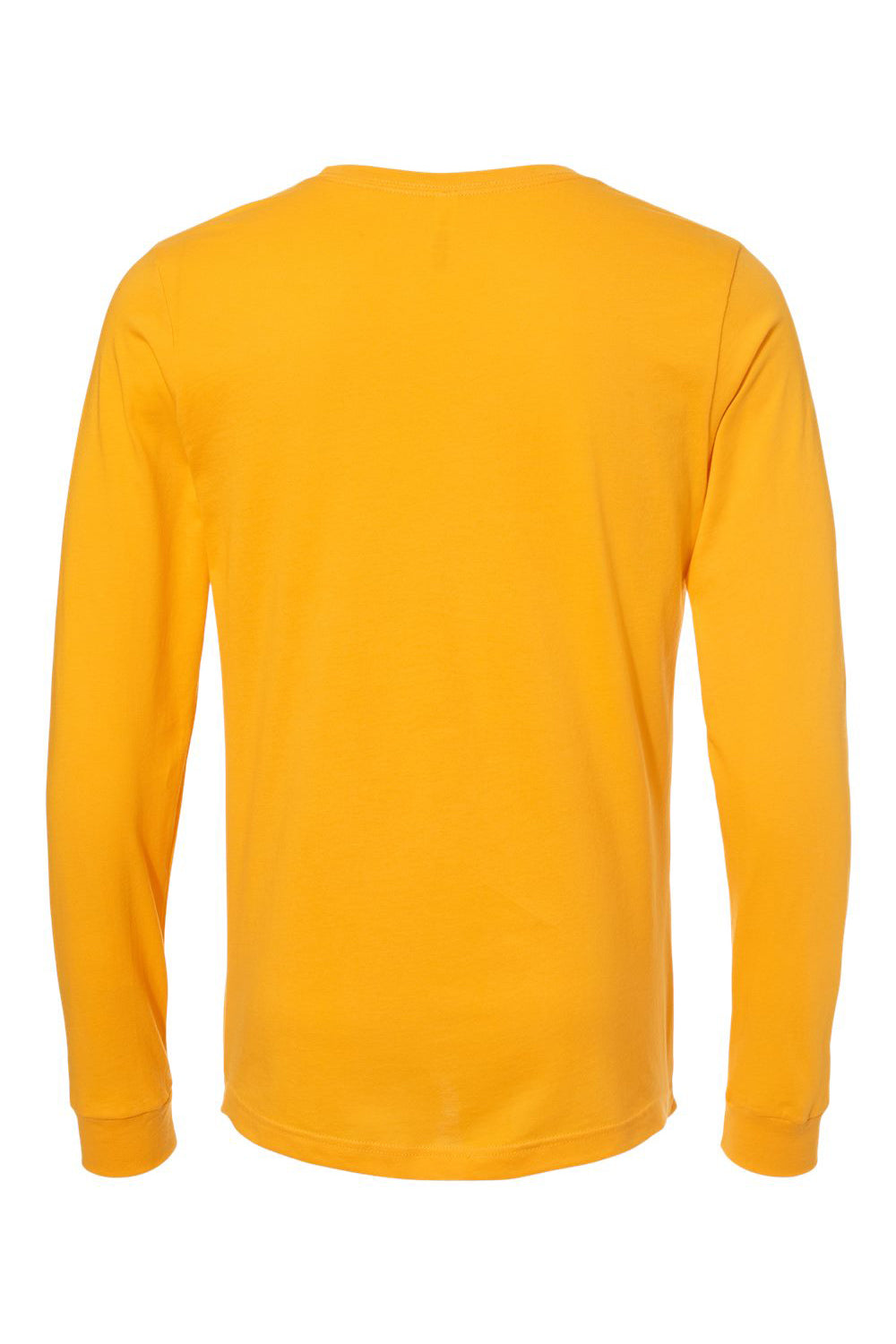 Bella + Canvas BC3501/3501 Mens Jersey Long Sleeve Crewneck T-Shirt Gold Flat Back