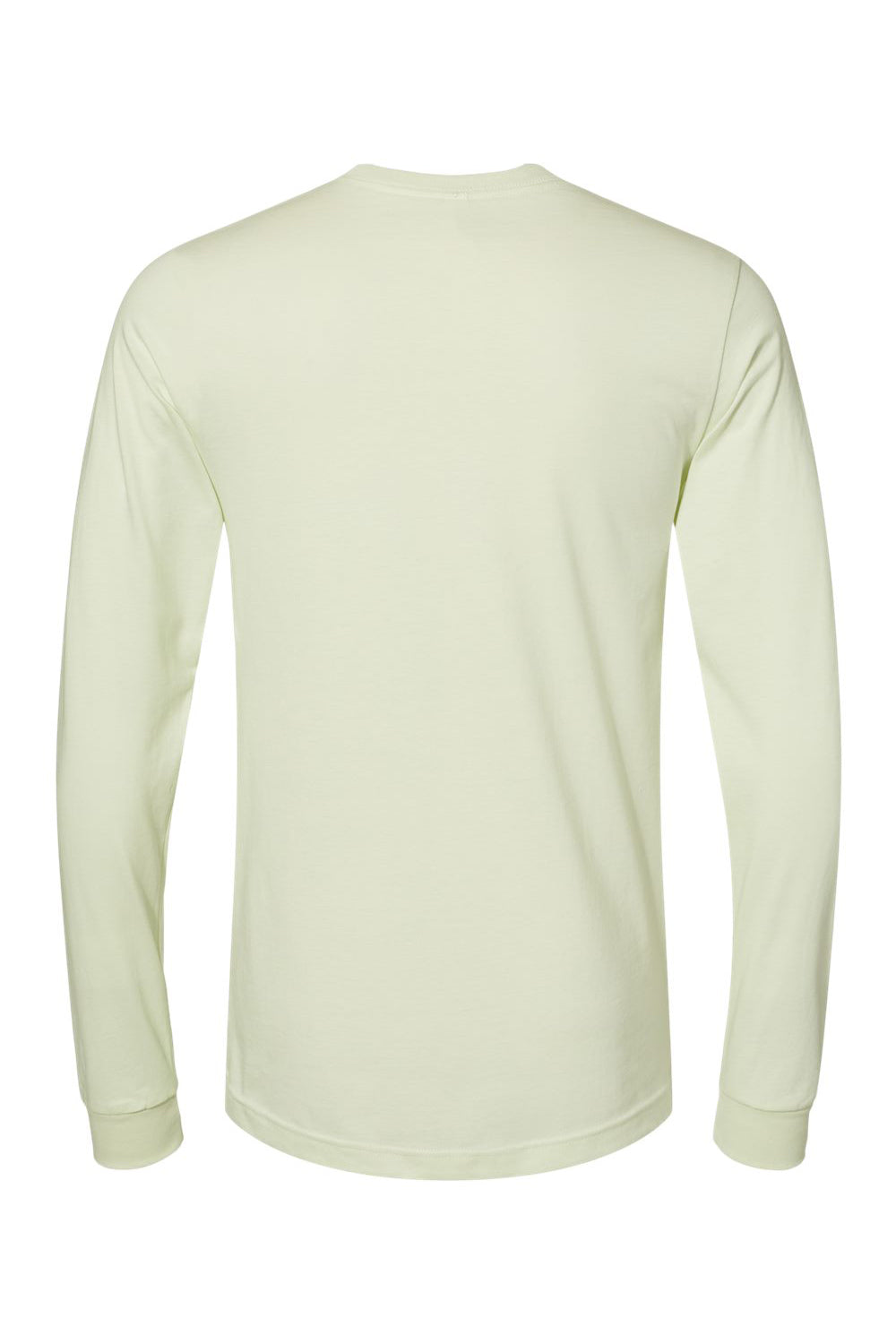Bella + Canvas BC3501/3501 Mens Jersey Long Sleeve Crewneck T-Shirt Citron Flat Back