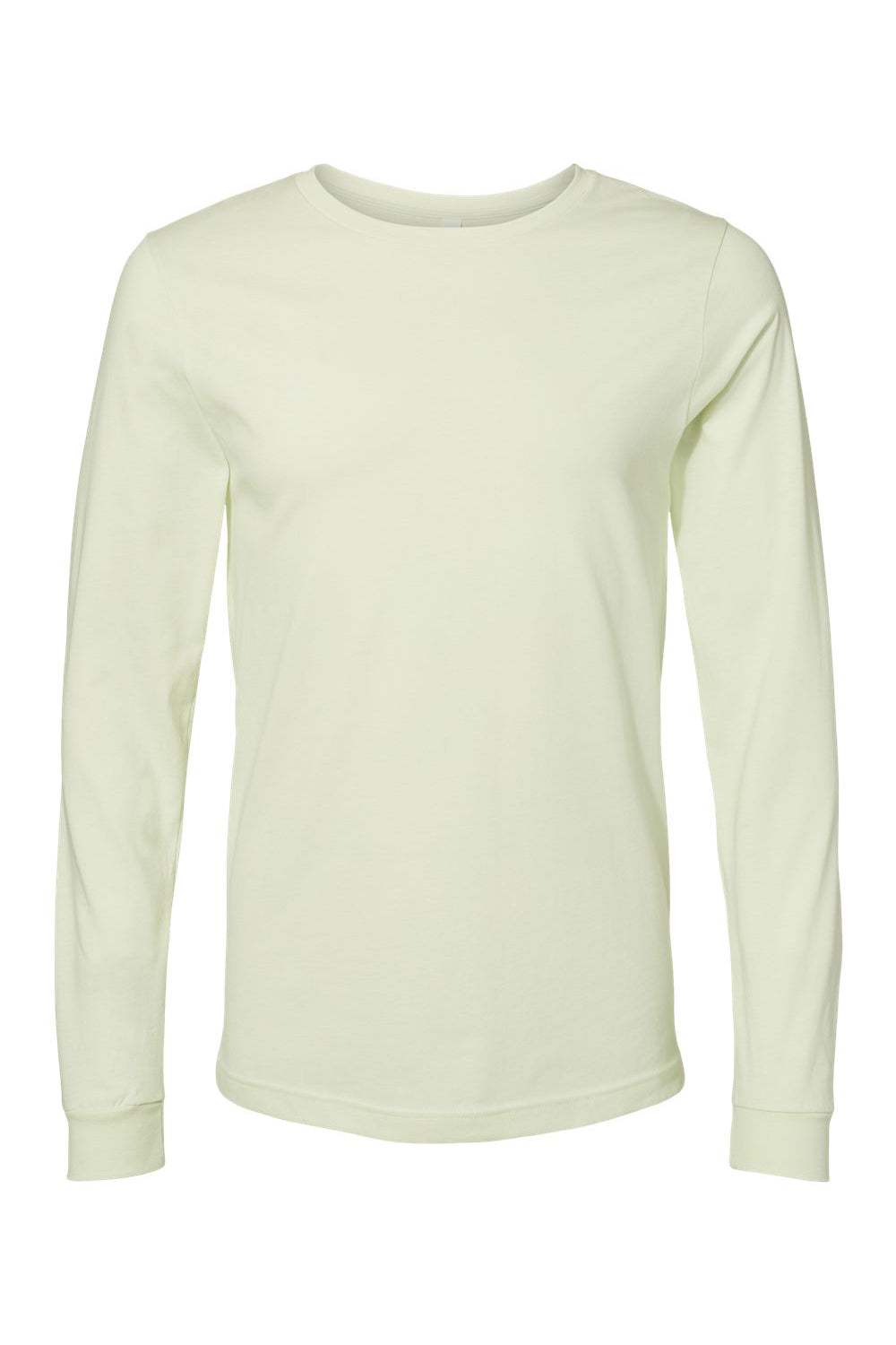 Bella + Canvas BC3501/3501 Mens Jersey Long Sleeve Crewneck T-Shirt Citron Flat Front