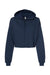 Bella + Canvas BC7502/B7502/7502 Womens Cropped Fleece Hooded Sweatshirt Hoodie Navy Blue Flat Front