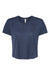 Bella + Canvas B8882/8882 Womens Flowy Cropped Short Sleeve Crewneck T-Shirt Heather Navy Blue Flat Front