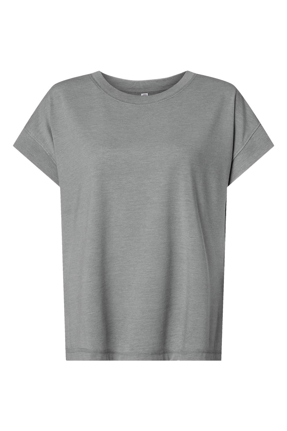 LAT 3502 Womens Relaxed Vintage Wash Short Sleeve Crewneck T-Shirt Grey Flat Front