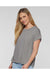 LAT 3502 Womens Relaxed Vintage Wash Short Sleeve Crewneck T-Shirt Grey Model Front
