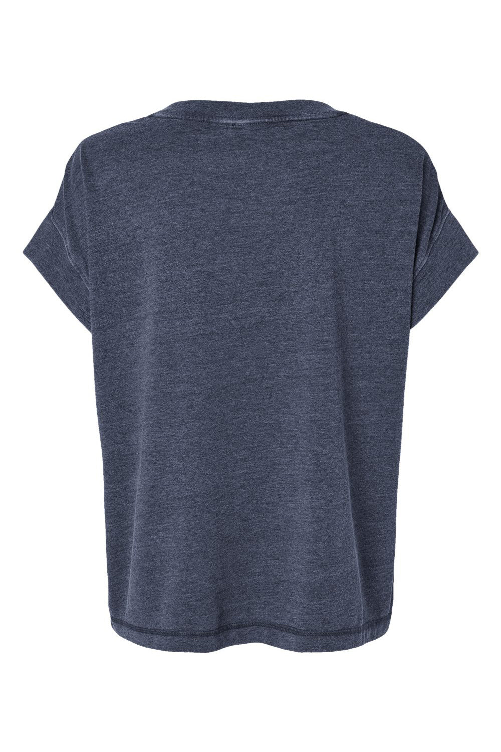 LAT 3502 Womens Relaxed Vintage Wash Short Sleeve Crewneck T-Shirt Navy Blue Flat Back
