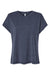 LAT 3502 Womens Relaxed Vintage Wash Short Sleeve Crewneck T-Shirt Navy Blue Flat Front