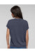 LAT 3502 Womens Relaxed Vintage Wash Short Sleeve Crewneck T-Shirt Navy Blue Model Back