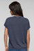 LAT 3502 Womens Relaxed Vintage Wash Short Sleeve Crewneck T-Shirt Navy Blue Model Back