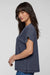 LAT 3502 Womens Relaxed Vintage Wash Short Sleeve Crewneck T-Shirt Navy Blue Model Side