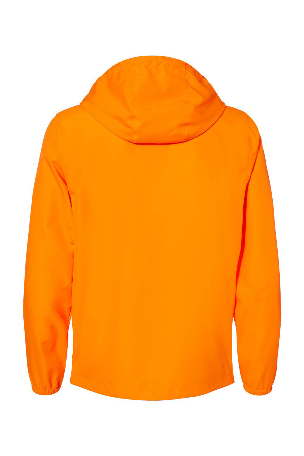 Independent Trading Co. EXP54LWZ Mens Full Zip Windbreaker Hooded Jacket Safety Orange Flat Back