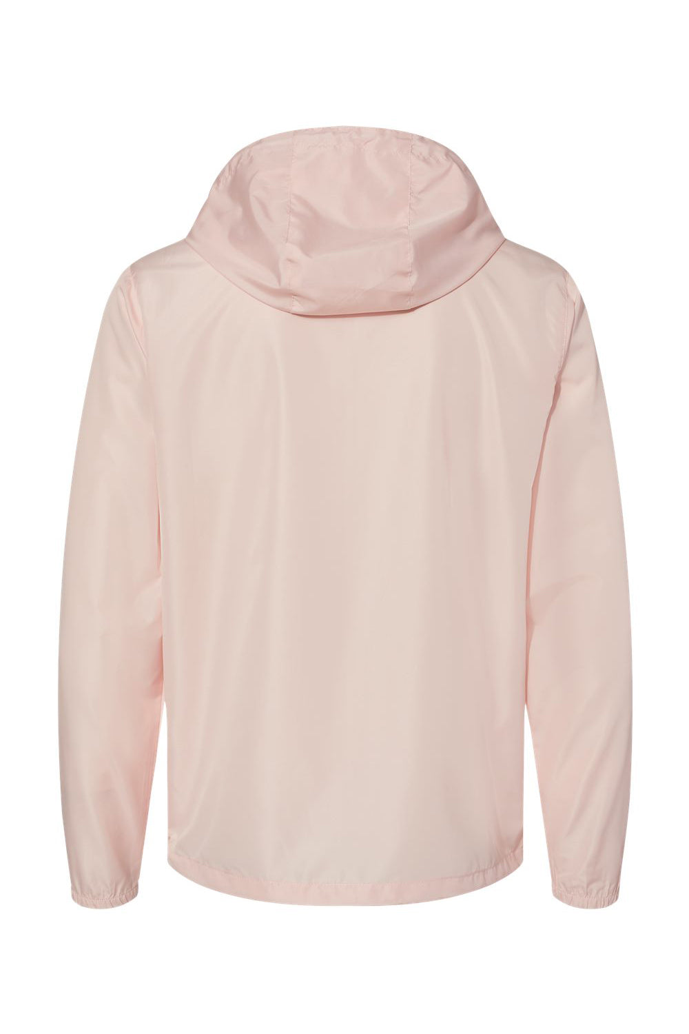 Independent Trading Company EXP54LWZ Mens Water Resistant Full Zip Windbreaker Hooded Jacket Blush Pink Flat Back