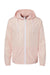 Independent Trading Company EXP54LWZ Mens Water Resistant Full Zip Windbreaker Hooded Jacket Blush Pink Flat Front
