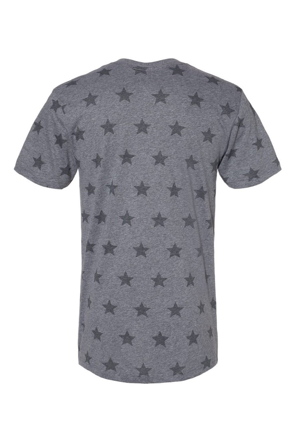 Code Five 3929 Mens Star Print Short Sleeve Crewneck T-Shirt Heather Granite Grey Star Flat Back
