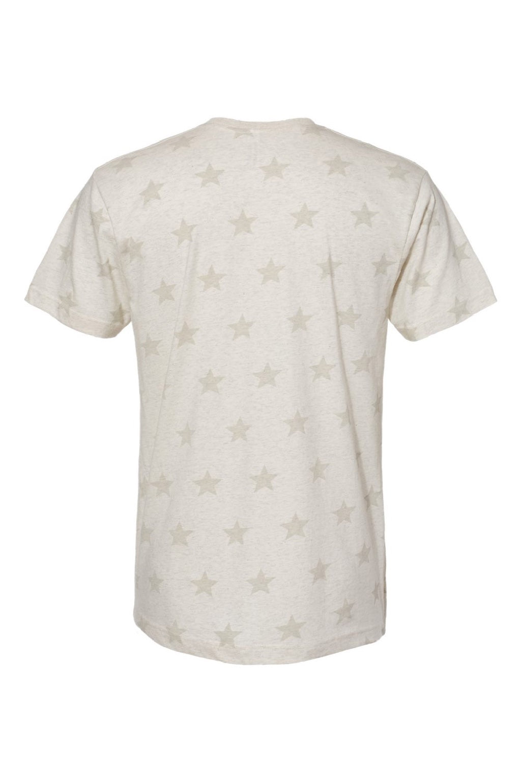 Code Five 3929 Mens Star Print Short Sleeve Crewneck T-Shirt Heather Natural Star Flat Back