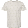 Code Five Mens Star Print Short Sleeve Crewneck T-Shirt - Heather Natural - NEW