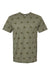 Code Five 3929 Mens Star Print Short Sleeve Crewneck T-Shirt Military Green Flat Front