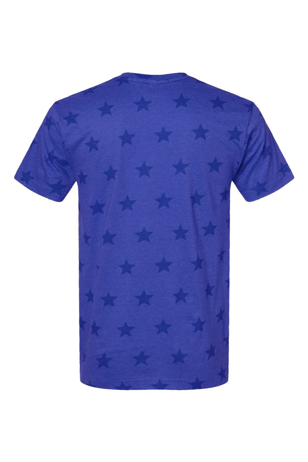 Code Five 3929 Mens Star Print Short Sleeve Crewneck T-Shirt Royal Blue Star Flat Back