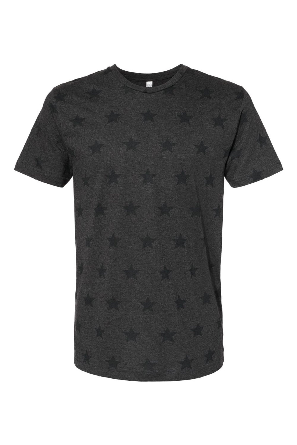 Code Five 3929 Mens Star Print Short Sleeve Crewneck T-Shirt Smoke Grey Star Flat Front