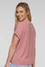 LAT 3502 Womens Relaxed Vintage Wash Short Sleeve Crewneck T-Shirt Mauvelous Pink Model Back