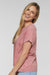 LAT 3502 Womens Relaxed Vintage Wash Short Sleeve Crewneck T-Shirt Mauvelous Pink Model Side