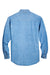 UltraClub 8960/8960T Mens Cypress Denim Long Sleeve Button Down Shirt w/ Pocket Light Blue Flat Back