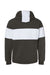 J America 8644 Mens Varsity Fleece Colorblock Hooded Sweatshirt Hoodie w/ Pouch Pocket Black Flat Back