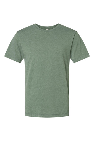 LAT 6902 Mens Vintage Wash Short Sleeve Crewneck T-Shirt Basil Green Flat Front