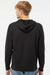 Independent Trading Company SS1000 Mens Icon Loopback Terry Hooded Sweatshirt Hoodie w/ Pouch Pocket Black Model Back