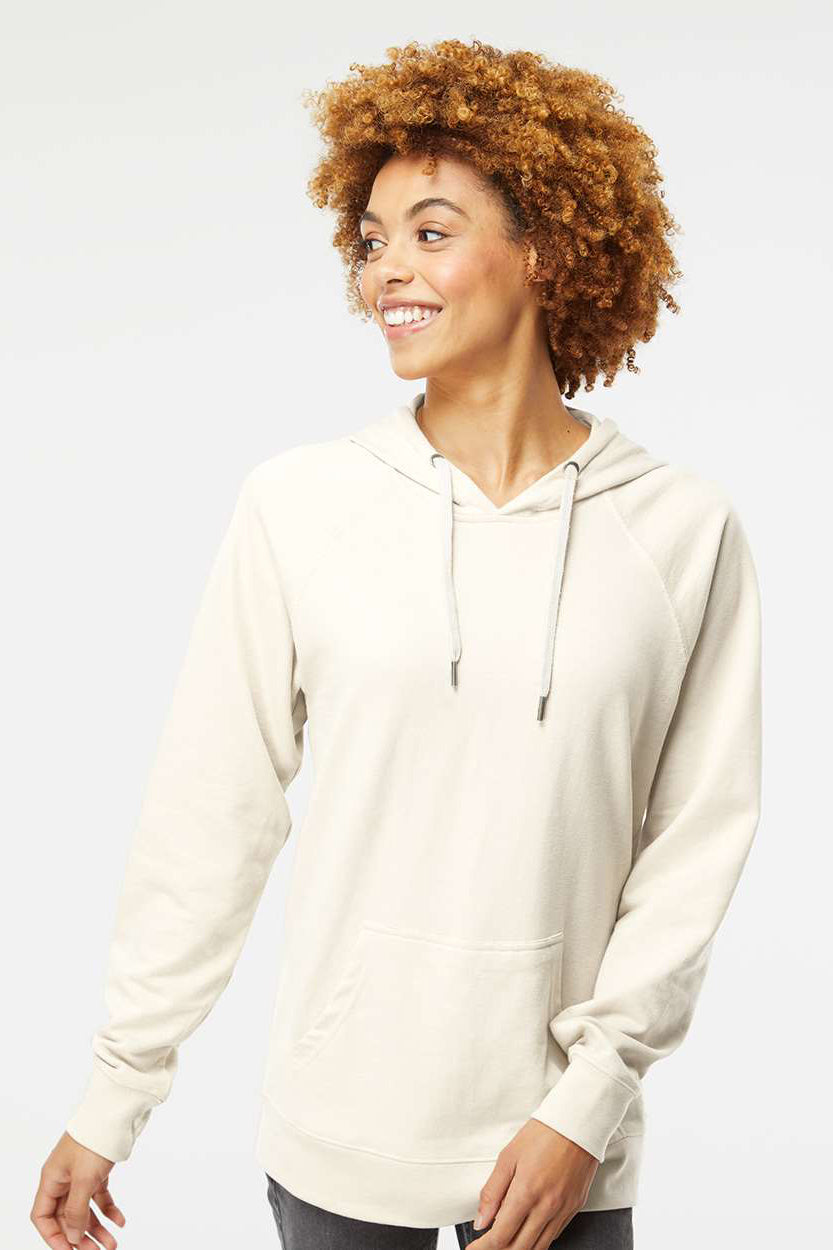 Independent Trading Company SS1000 Mens Icon Loopback Terry Hooded Sweatshirt Hoodie w/ Pouch Pocket Bone Model Front