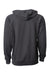 Independent Trading Company SS1000 Mens Icon Loopback Terry Hooded Sweatshirt Hoodie w/ Pouch Pocket Heather Charcoal Grey Flat Back