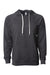Independent Trading Company SS1000 Mens Icon Loopback Terry Hooded Sweatshirt Hoodie w/ Pouch Pocket Heather Charcoal Grey Flat Front