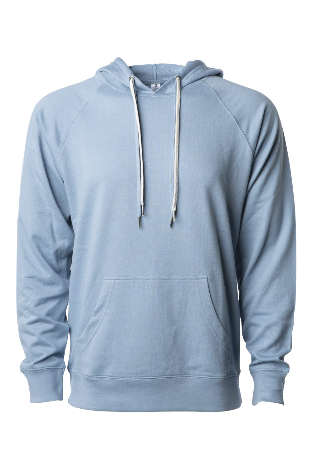 Independent Trading Company SS1000 Mens Icon Loopback Terry Hooded Sweatshirt Hoodie w/ Pouch Pocket Misty Blue Flat Front