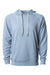 Independent Trading Company SS1000 Mens Icon Loopback Terry Hooded Sweatshirt Hoodie w/ Pouch Pocket Misty Blue Flat Front