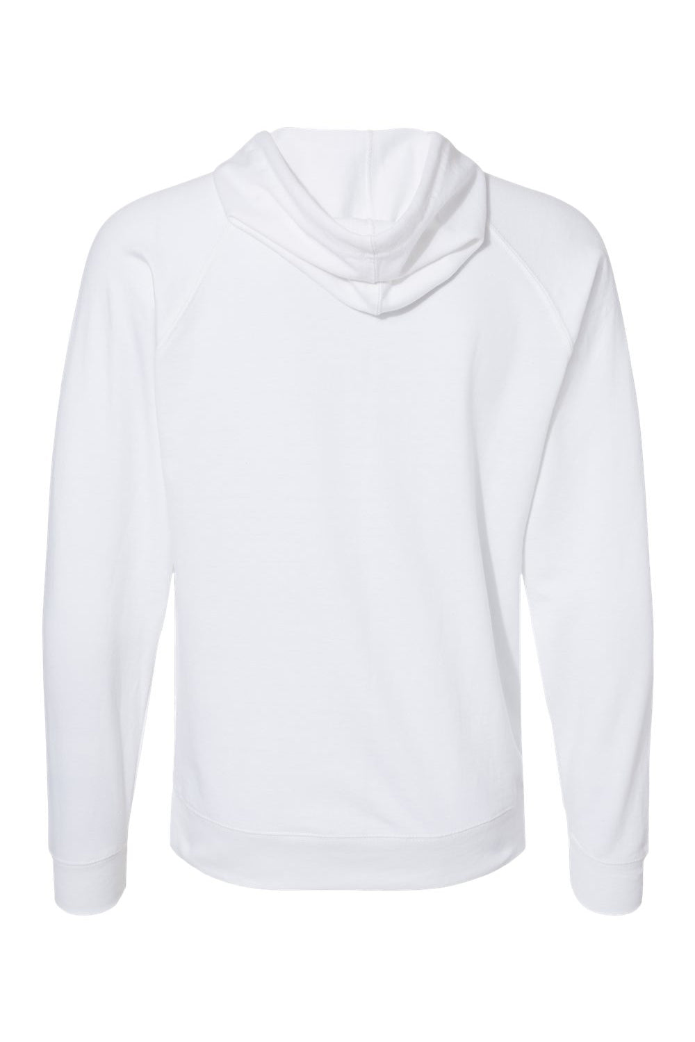 Independent Trading Co. SS1000 Mens Icon Loopback Terry Hooded Sweatshirt Hoodie White Flat Back