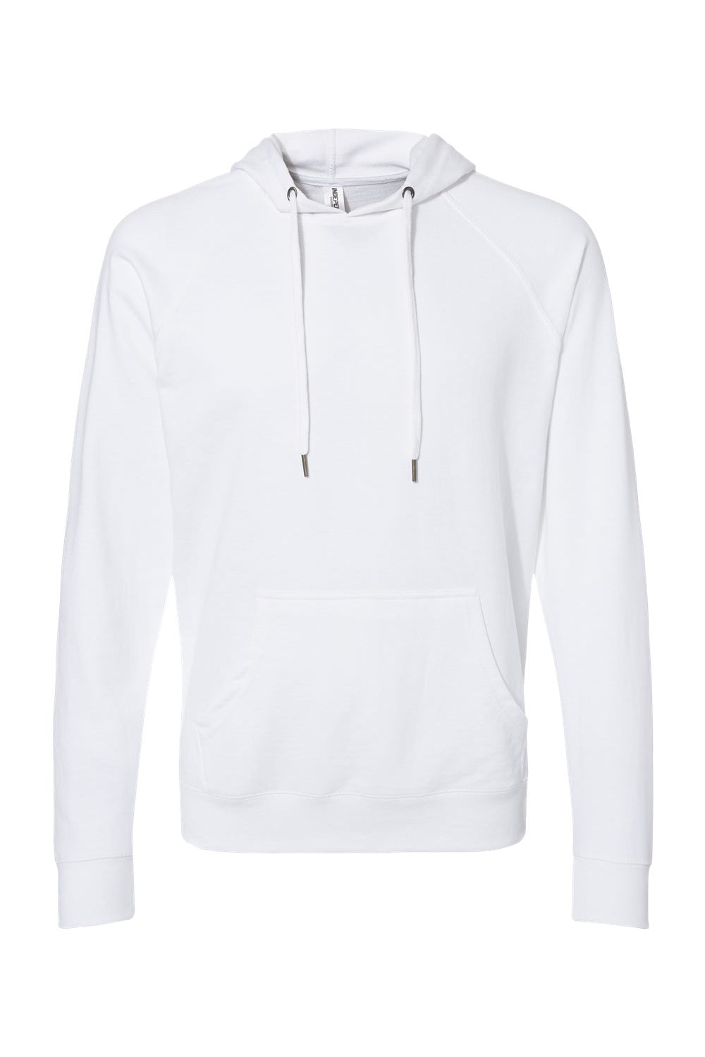 Independent Trading Company SS1000 Mens Icon Loopback Terry Hooded Sweatshirt Hoodie w/ Pouch Pocket White Flat Front