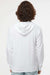 Independent Trading Company SS1000 Mens Icon Loopback Terry Hooded Sweatshirt Hoodie w/ Pouch Pocket White Model Back
