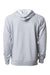 Independent Trading Company SS1000 Mens Icon Loopback Terry Hooded Sweatshirt Hoodie w/ Pouch Pocket Heather Grey Flat Back