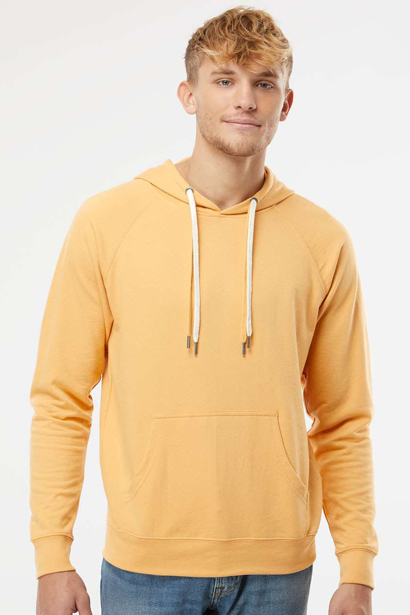 Independent Trading Company SS1000 Mens Icon Loopback Terry Hooded Sweatshirt Hoodie w/ Pouch Pocket Harvest Gold Model Front