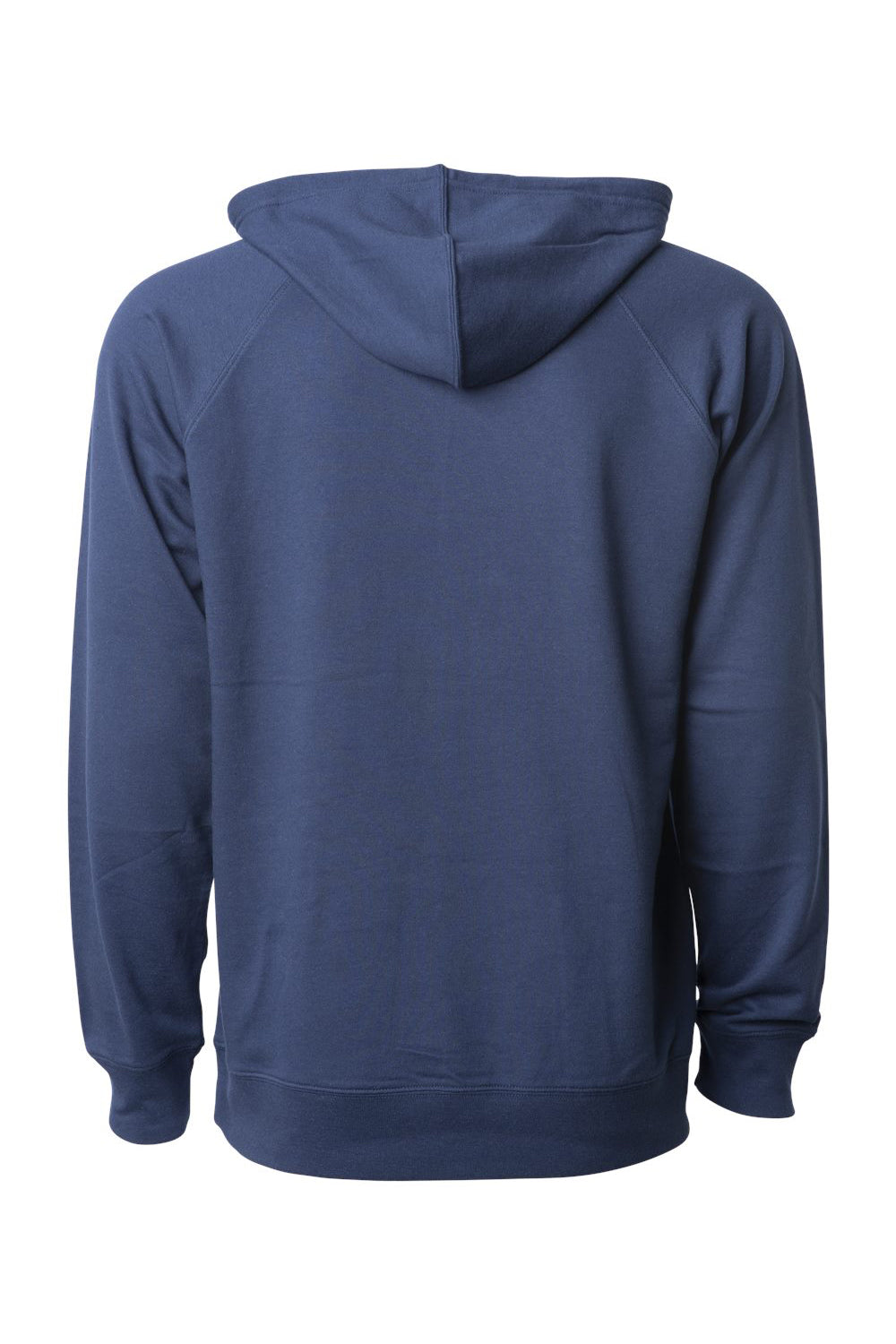 Independent Trading Company SS1000 Mens Icon Loopback Terry Hooded Sweatshirt Hoodie w/ Pouch Pocket Indigo Blue Flat Back