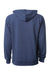 Independent Trading Company SS1000 Mens Icon Loopback Terry Hooded Sweatshirt Hoodie w/ Pouch Pocket Indigo Blue Flat Back