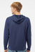 Independent Trading Company SS1000 Mens Icon Loopback Terry Hooded Sweatshirt Hoodie w/ Pouch Pocket Indigo Blue Model Back